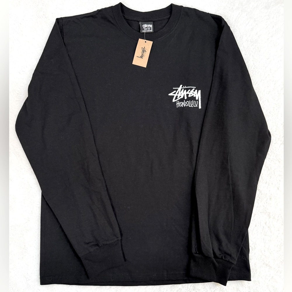 Stussy Black Long Sleeve Tee Classic Crew Neck (NWT)